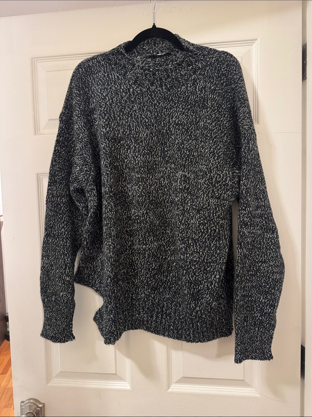 Zara Marled Black & White Crewneck Sweater